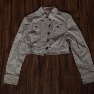 cropped khaki jacket